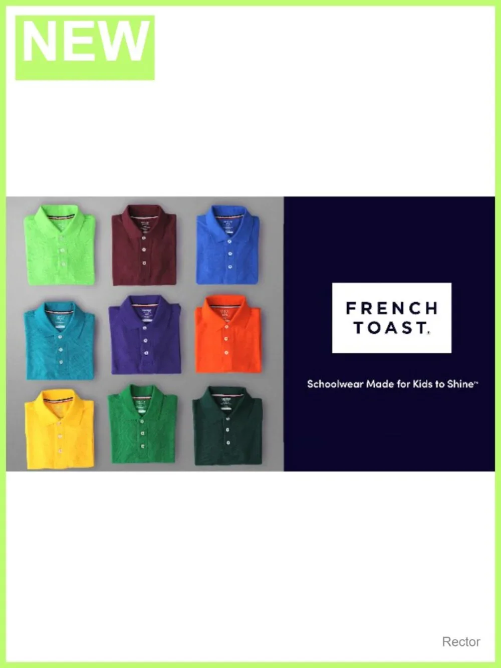 French Toast Girls Pique Polo Uniform Shirt Cotton Blend Short Sleeve
